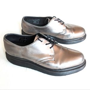 DOC MARTENS 14576 silver metallic oxford loafers Creepers size 7